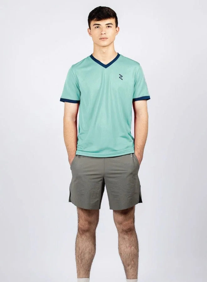 زيسي تي شيرت رجالي برقبة على شكل حرف  وأكمام قصيرة